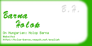 barna holop business card